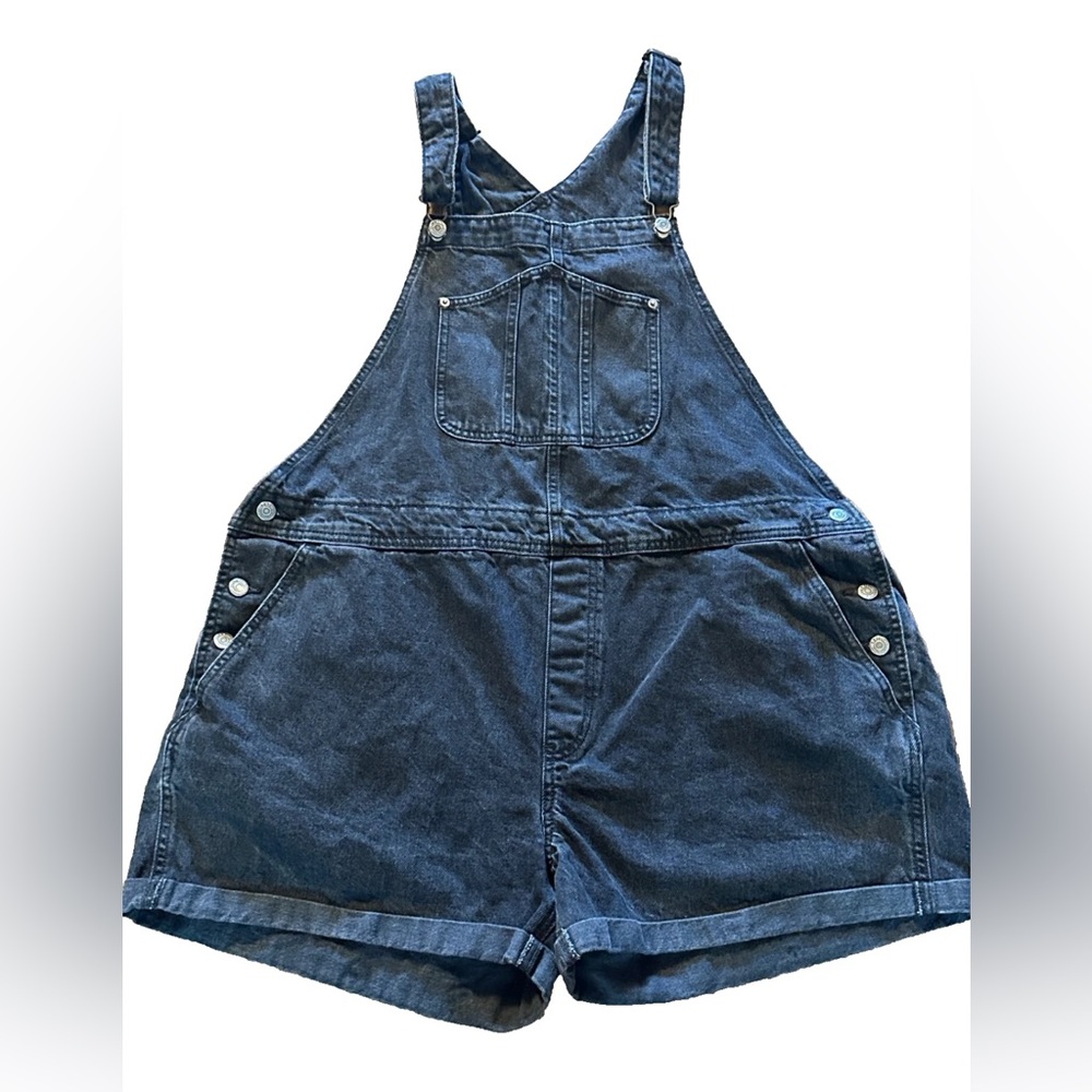 Old Navy Shorts Overall Women XXL Black Denim Cotton